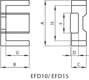 Draw Ferrite EFD 10/15